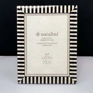 Natalini - ‘Black stripes’ wood picture frame. 5” x 7”. NWT.